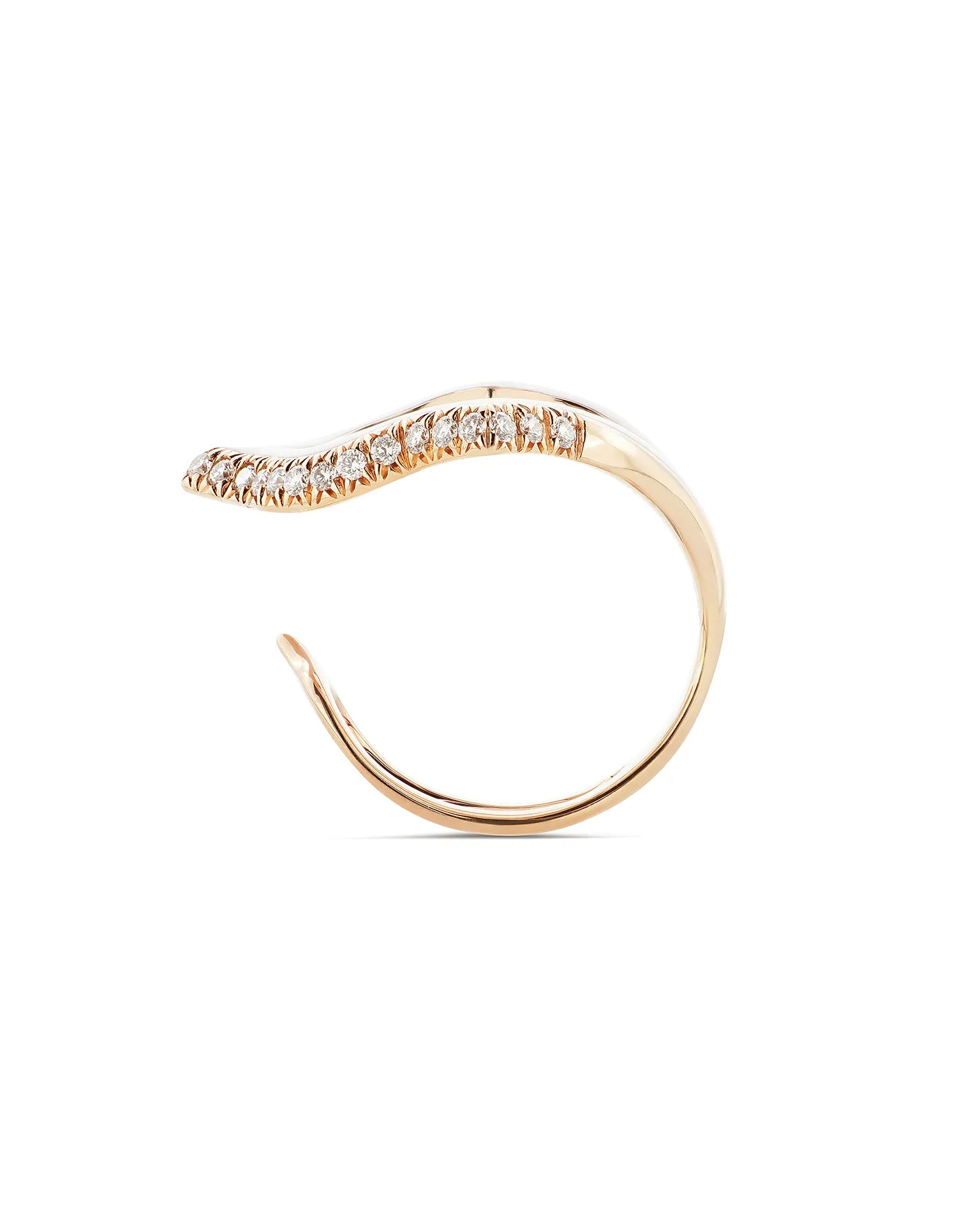 Anello anime rock, oro rosa, smaltatura bianca e diamanti | ELENÈRE – vista 3