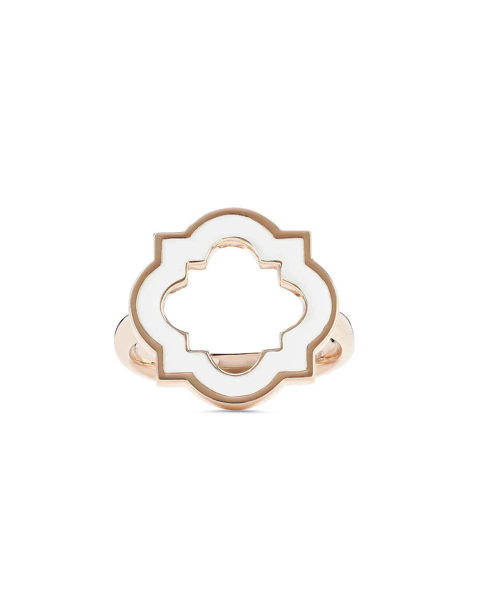 Anello anime basic, oro rosa e smaltatura bianca | ELENÈRE – vista 2