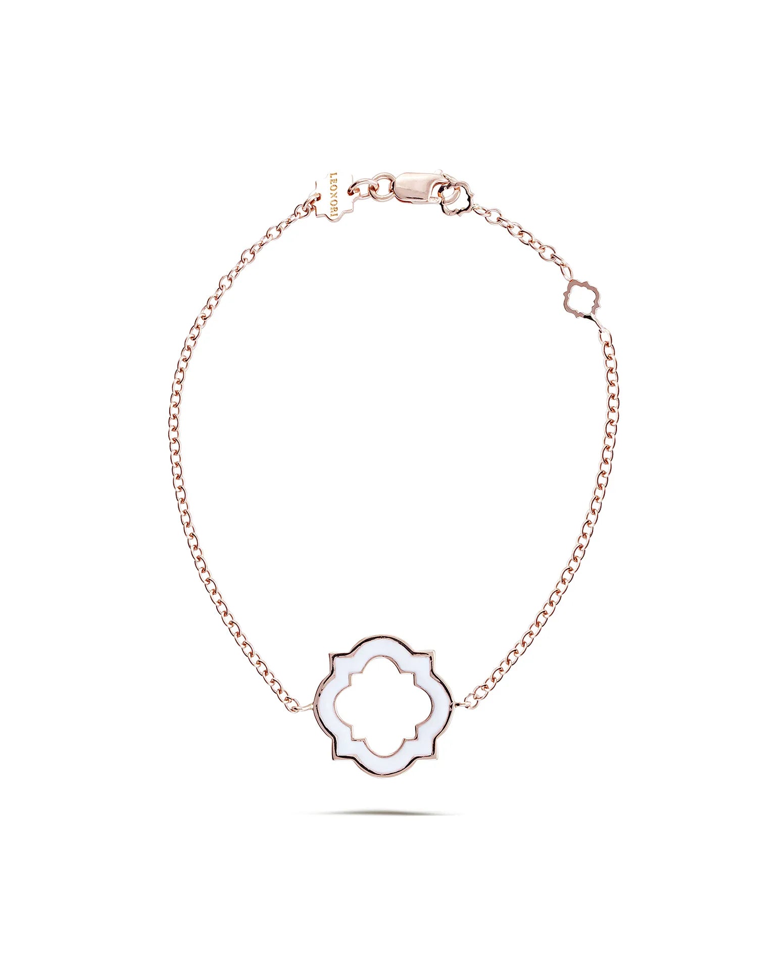Bracciale soft anime, oro rosa e smaltatura bianca | ELENÈRE – vista 2