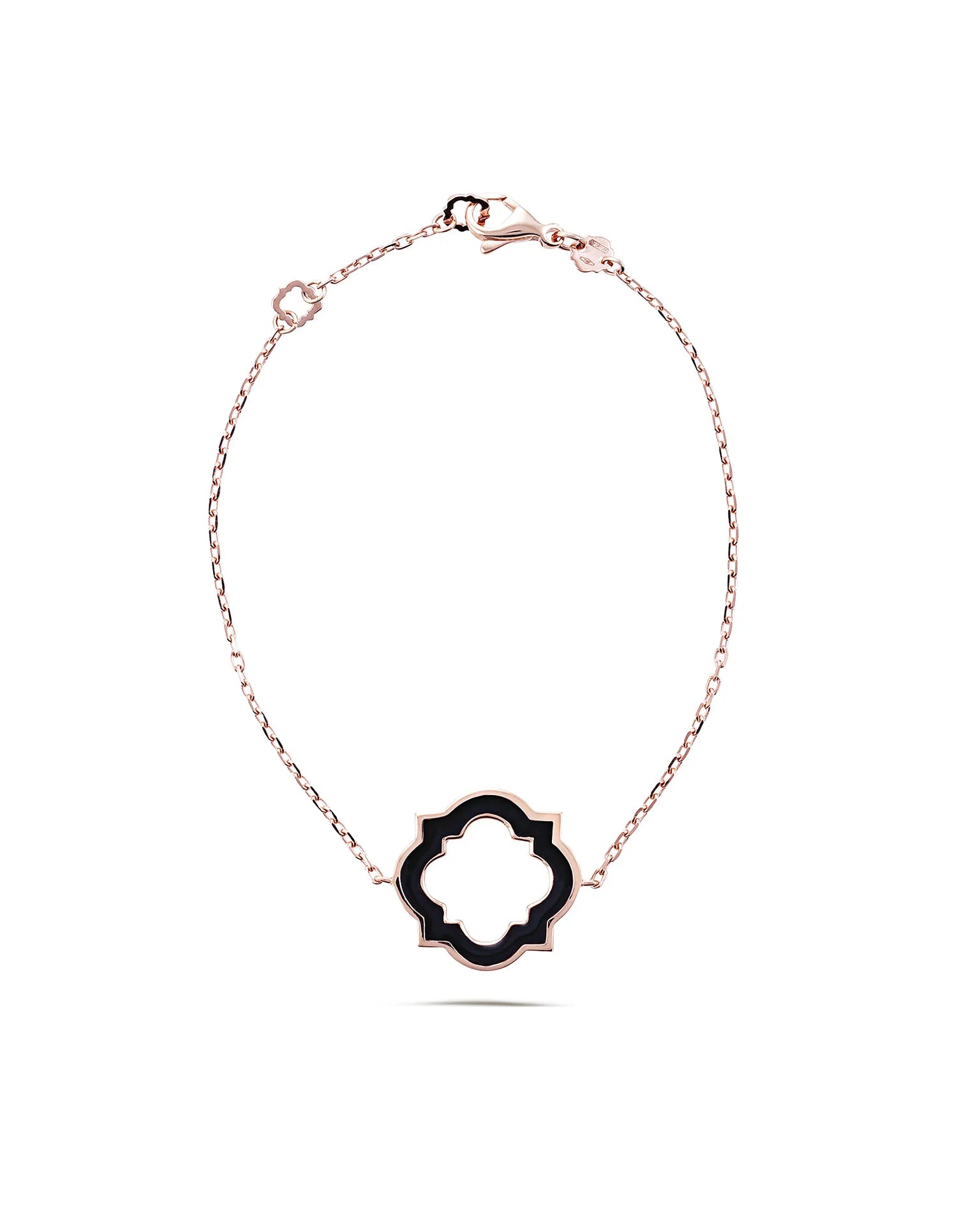 Bracciale soft anime, oro rosa e smaltatura nera | ELENÈRE