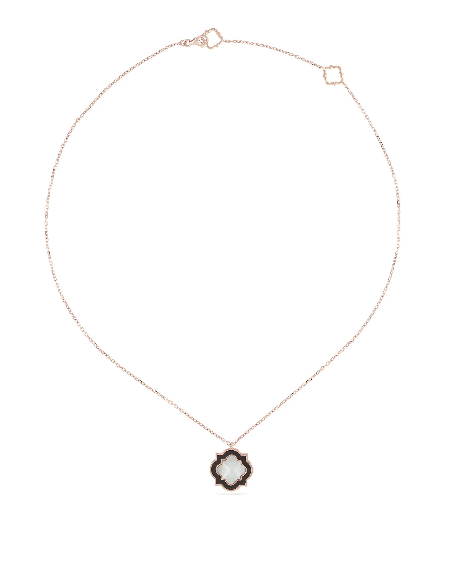 Collana anime, oro rosa, smaltatura nera e madreperla | ELENÈRE