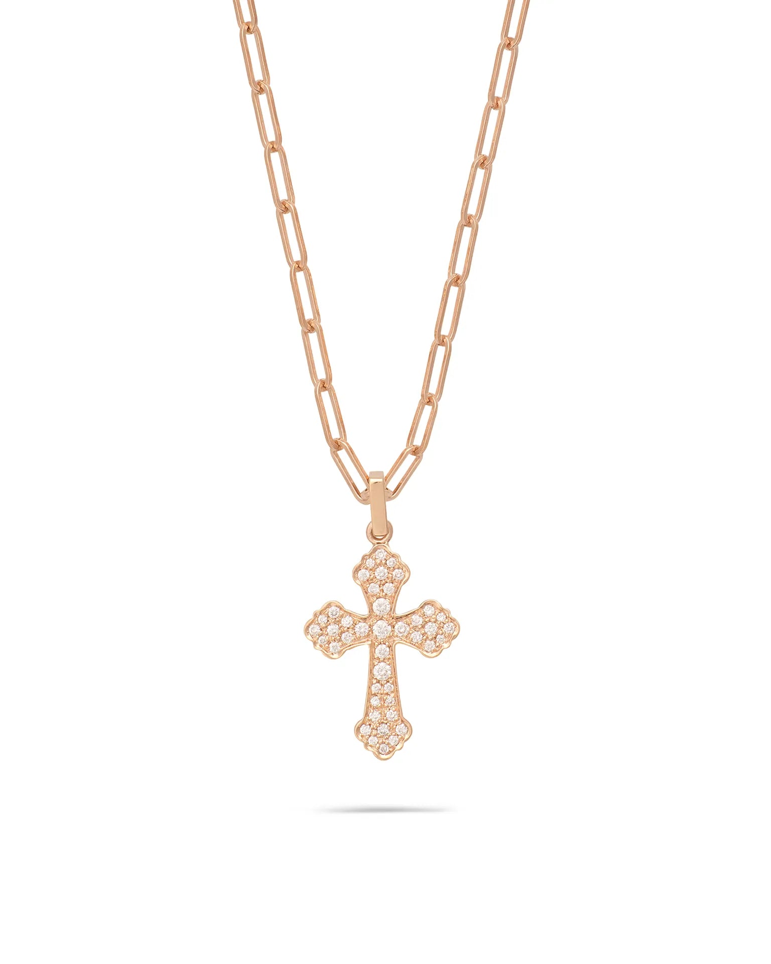 Collana croce oro rosa e diamanti | ELENÈRE – vista 3