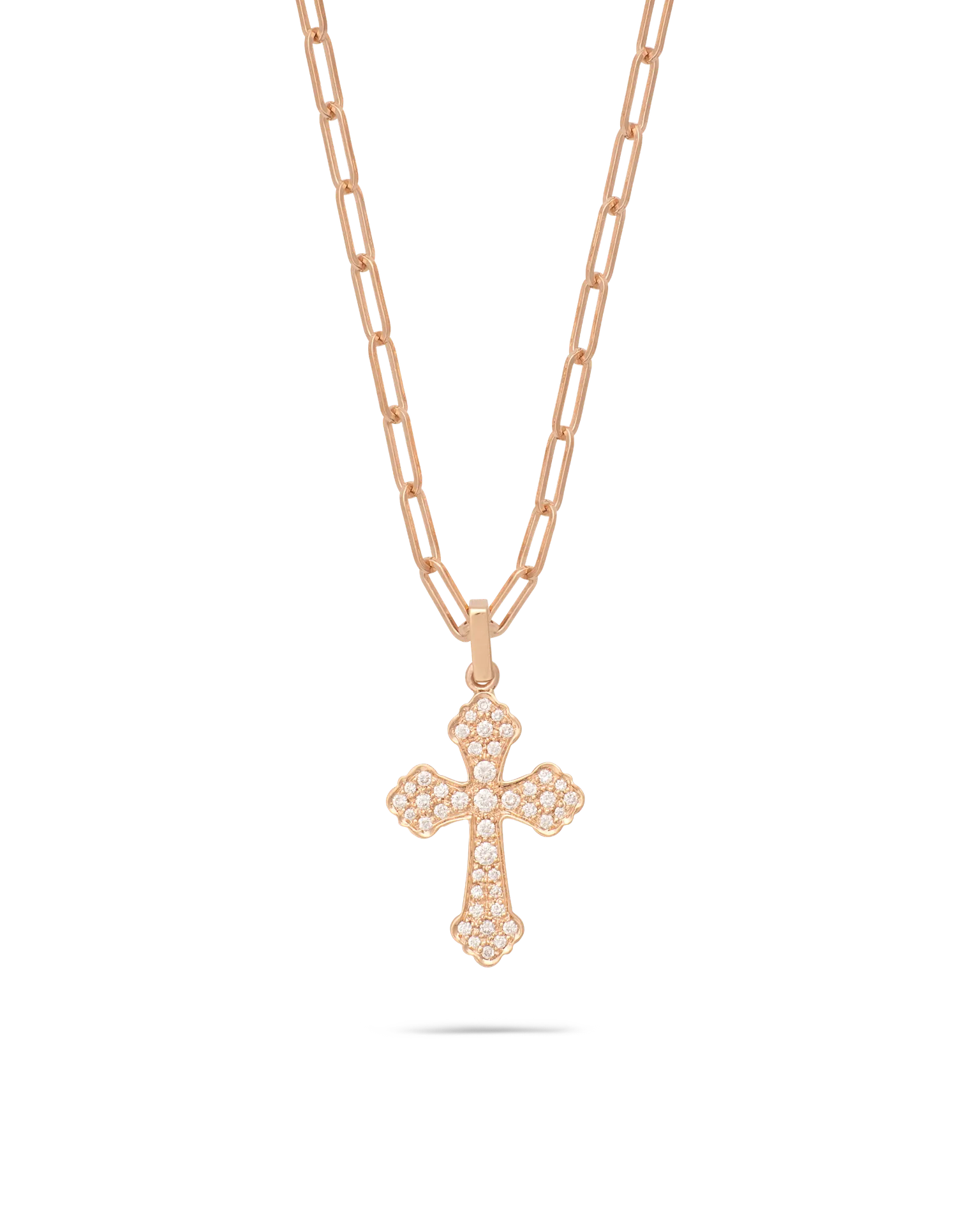 Collana croce oro rosa e diamanti | ELENÈRE – vista 4
