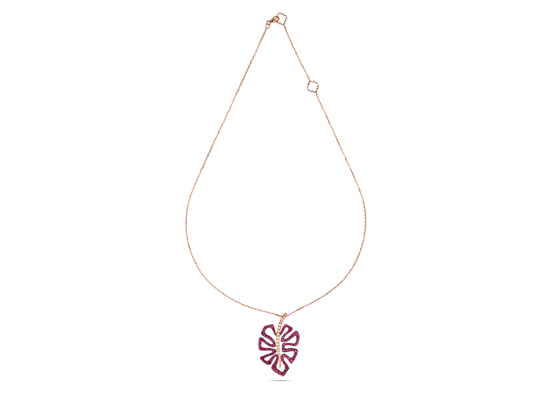 Collana deliciosa, oro rosa, diamanti e rubini (mini size) | ELENÈRE