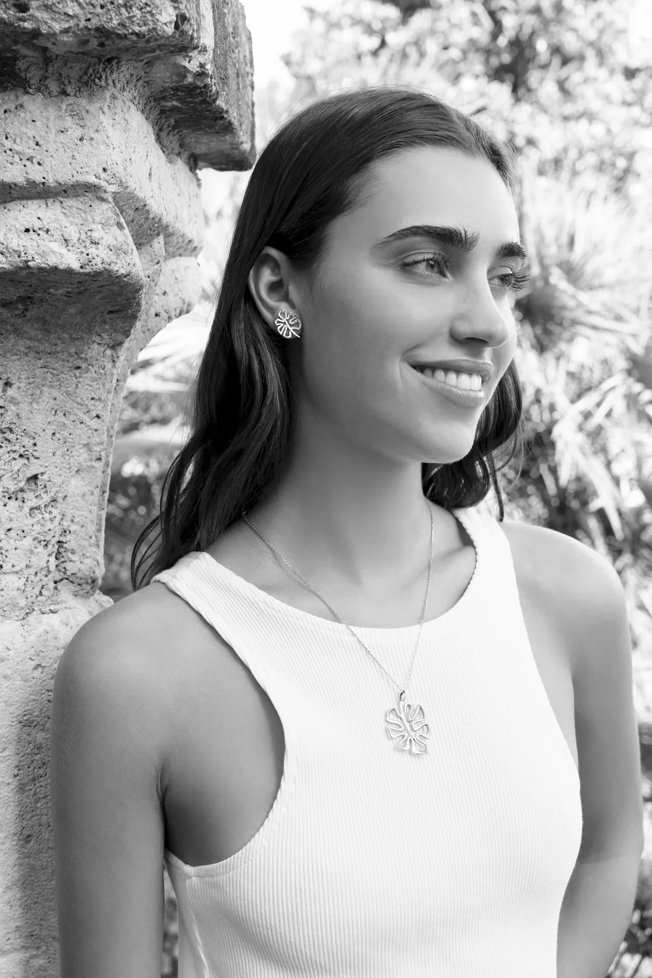 Collana deliciosa, oro rosa satinato, smaltatura bianca e diamanti (big size) | ELENÈRE – vista 2