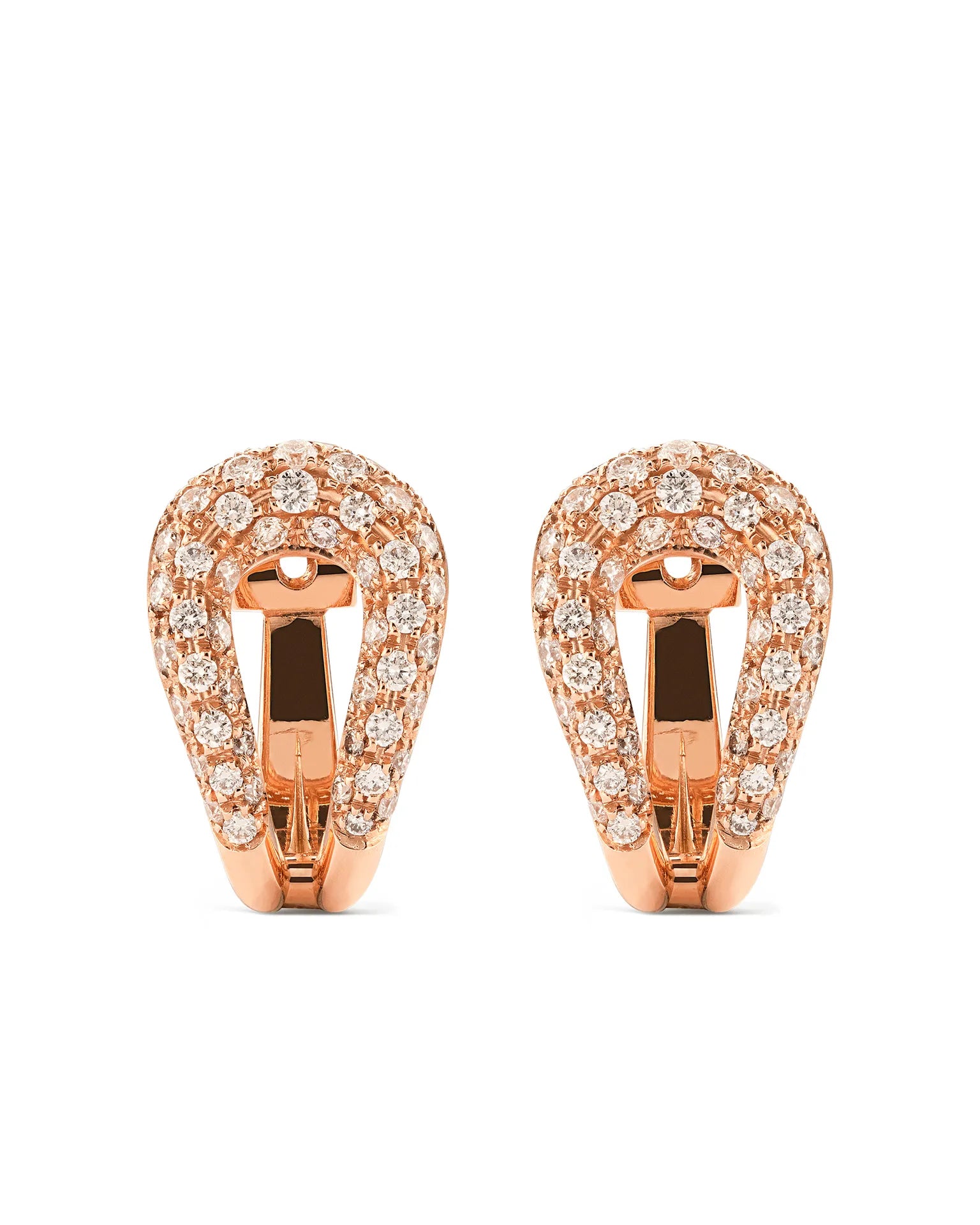Orecchini legami oro rosa e diamanti | ELENÈRE