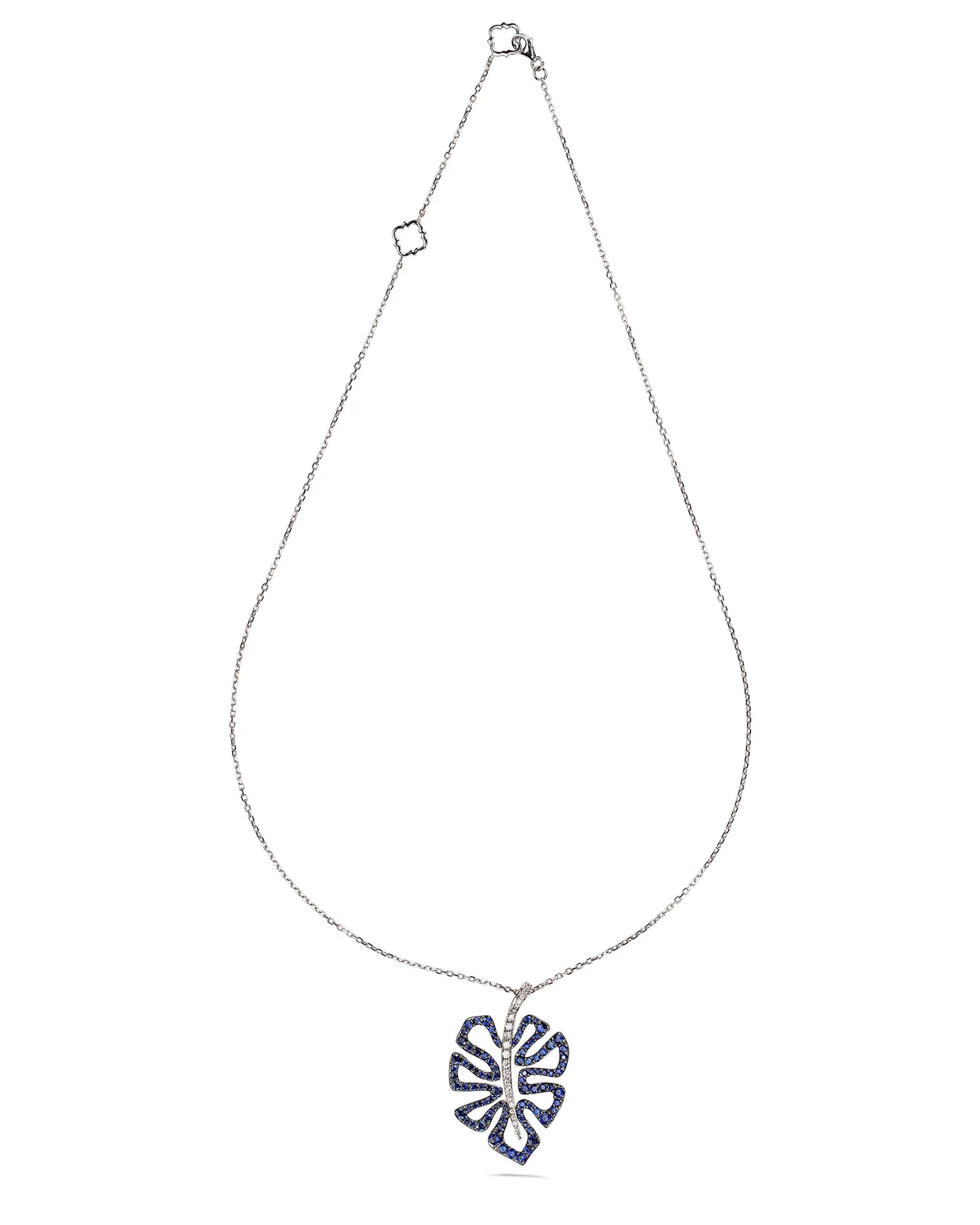 Collana deliciosa, oro bianco, diamanti e zaffiri blu (mini size) | ELENÈRE