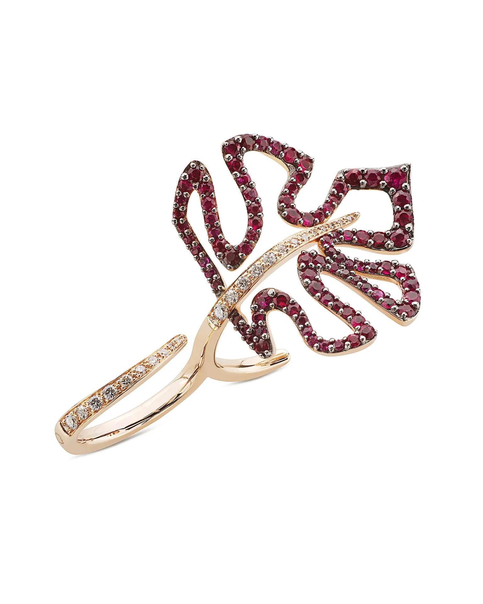 Anello deliciosa, oro rosa, diamanti e rubini (big size) | ELENÈRE