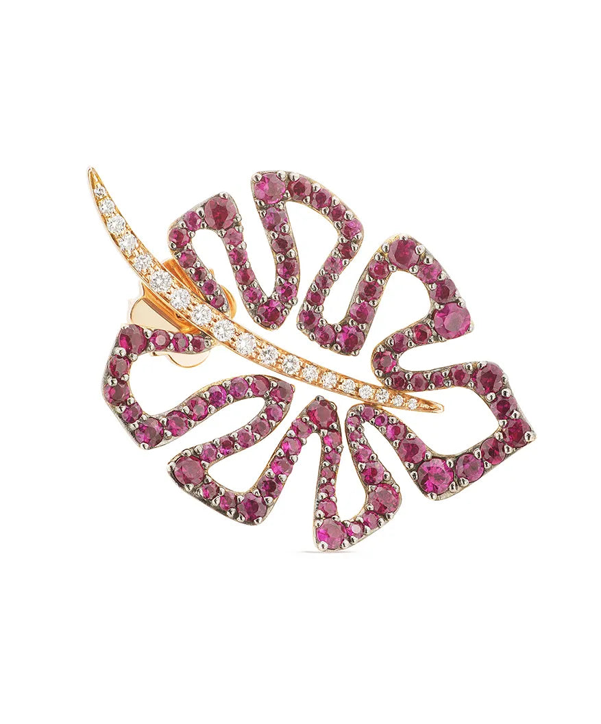 Orecchini deliciosa, oro rosa, diamanti e rubini (mini size) | ELENÈRE – vista 8