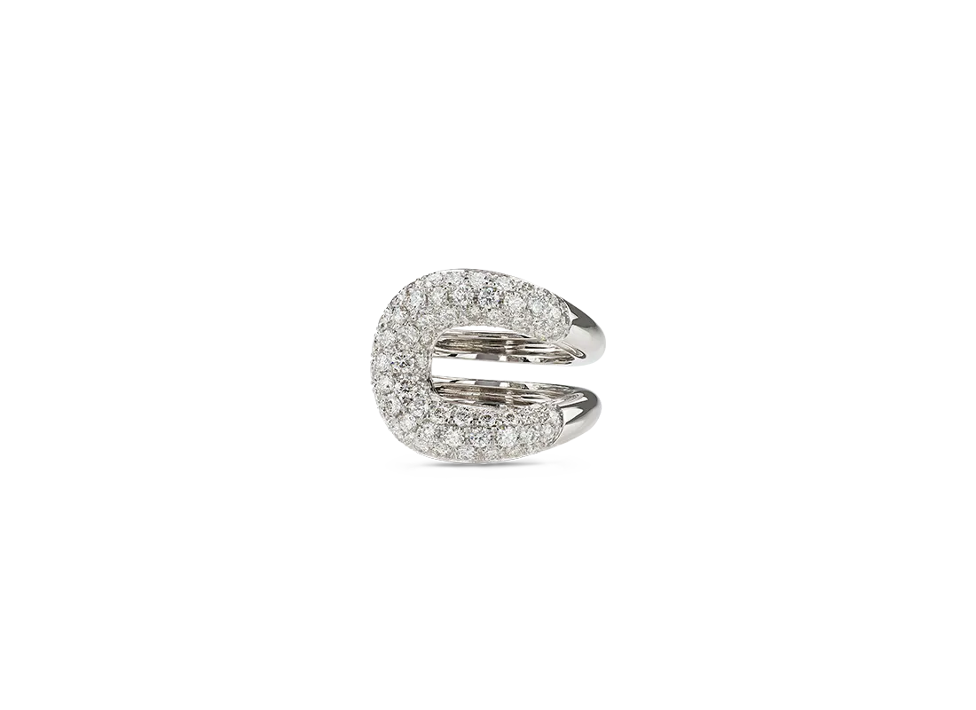 Anello legami oro bianco e diamanti | ELENÈRE – vista 2