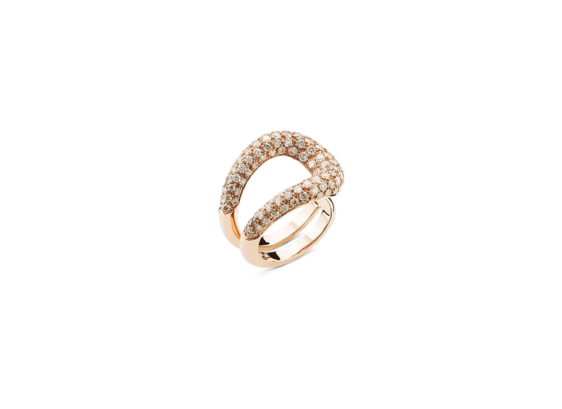 Anello legami oro rosa e diamanti | ELENÈRE – vista 2