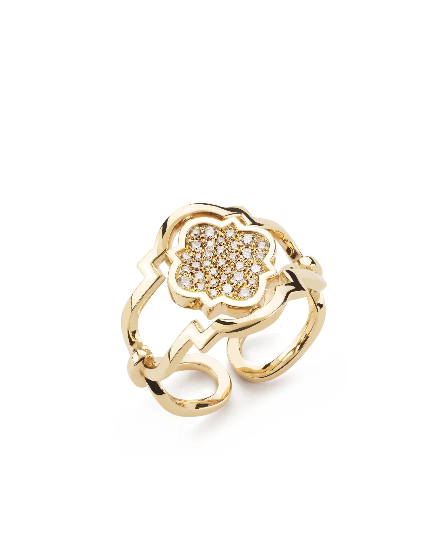 Anello double face poesie oro giallo madreperla e diamanti | ELENÈRE – vista 2