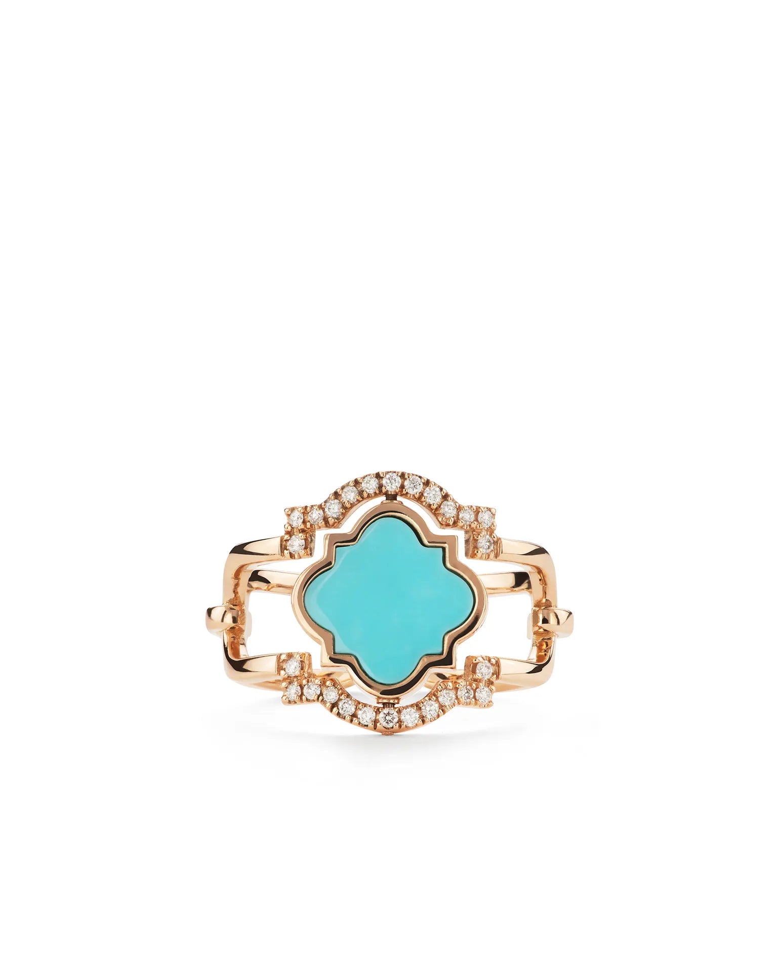 Anello double face poesie oro rosa turchese e diamanti | ELENÈRE – vista 2