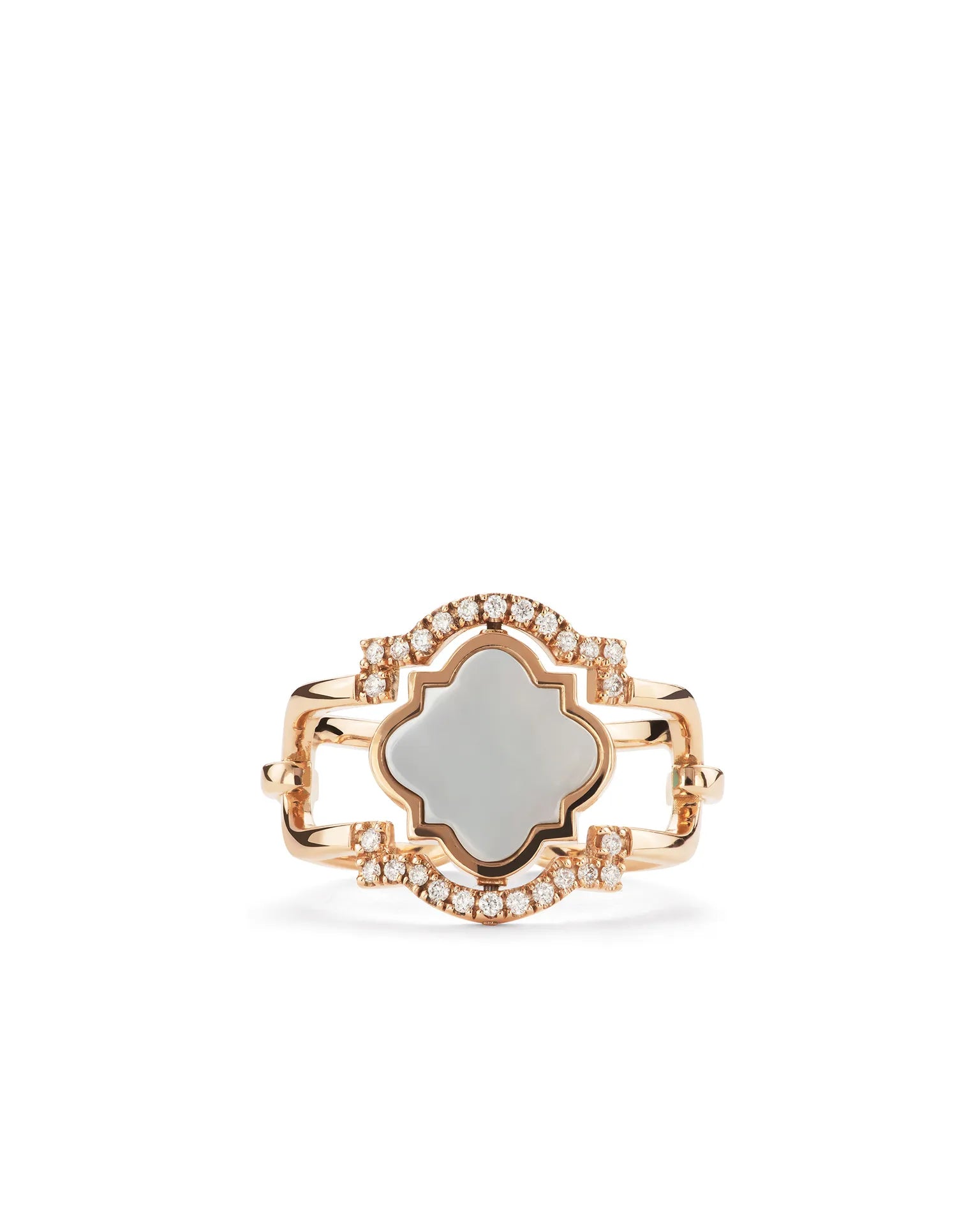 Anello double face poesie oro rosa madreperla e diamanti | ELENÈRE – vista 3