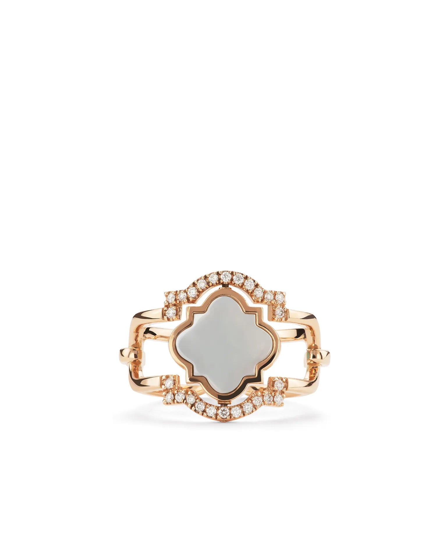 Anello double face poesie oro rosa madreperla e diamanti | ELENÈRE – vista 4