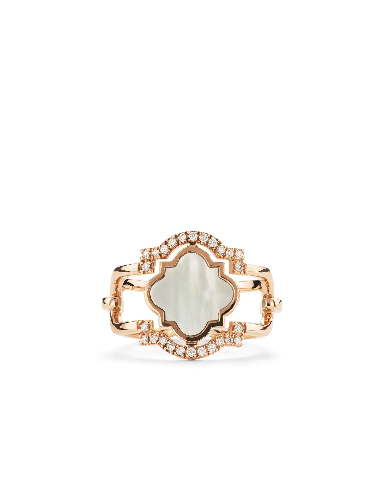 Anello double face poesie oro rosa madreperla e diamanti | ELENÈRE – vista 5