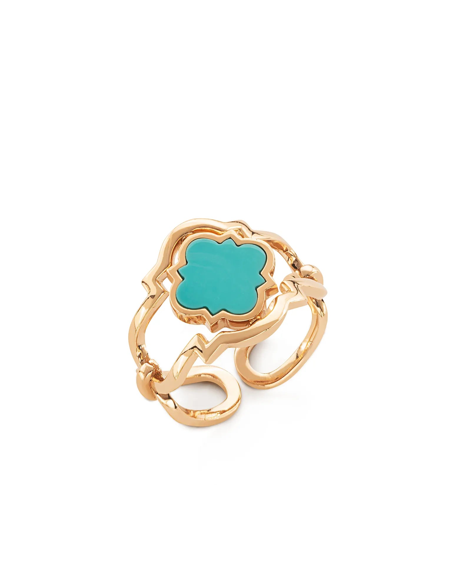 Anello double face poesie oro rosa turchese e diamanti | ELENÈRE – vista 3