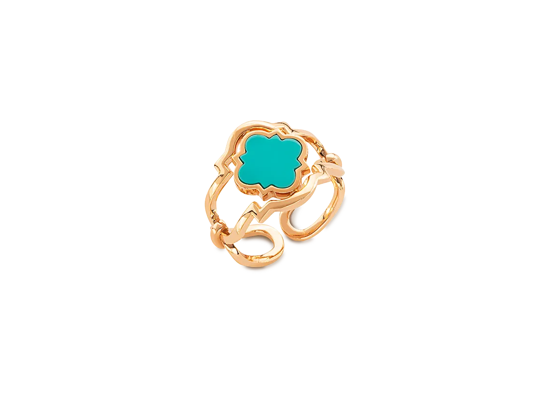 Anello double face poesie oro rosa turchese e diamanti | ELENÈRE – vista 5
