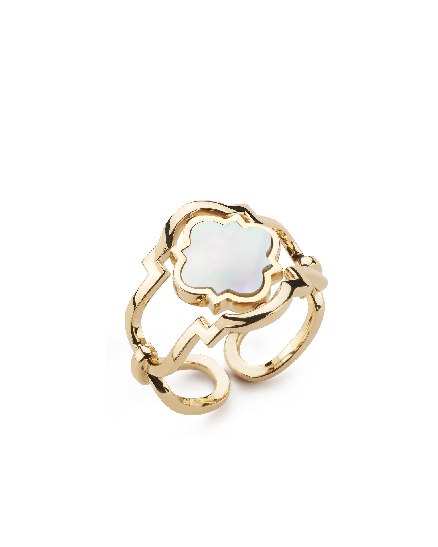 Anello double face poesie oro giallo madreperla e diamanti | ELENÈRE – vista 6