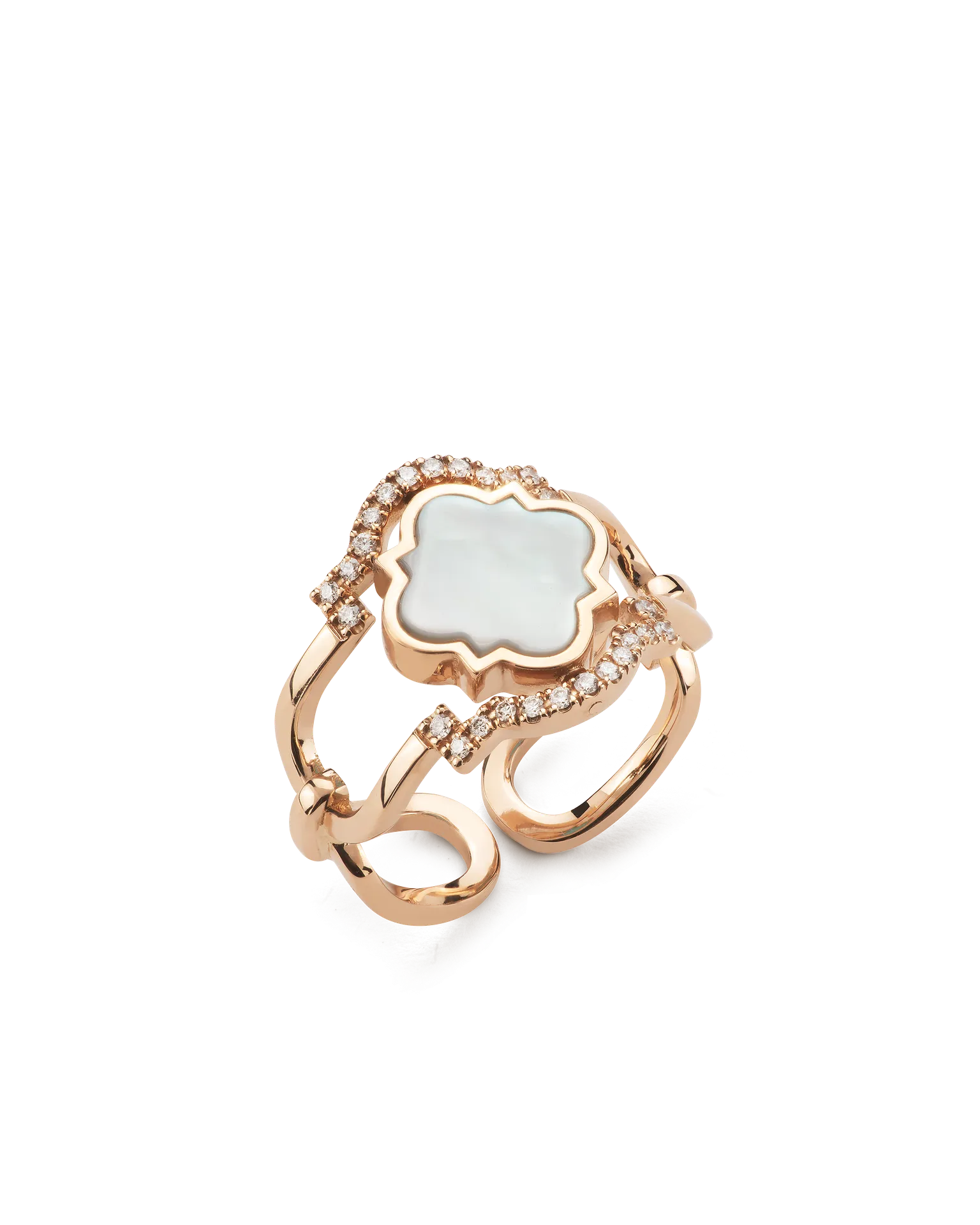 Anello double face poesie oro rosa madreperla e diamanti | ELENÈRE – vista 6