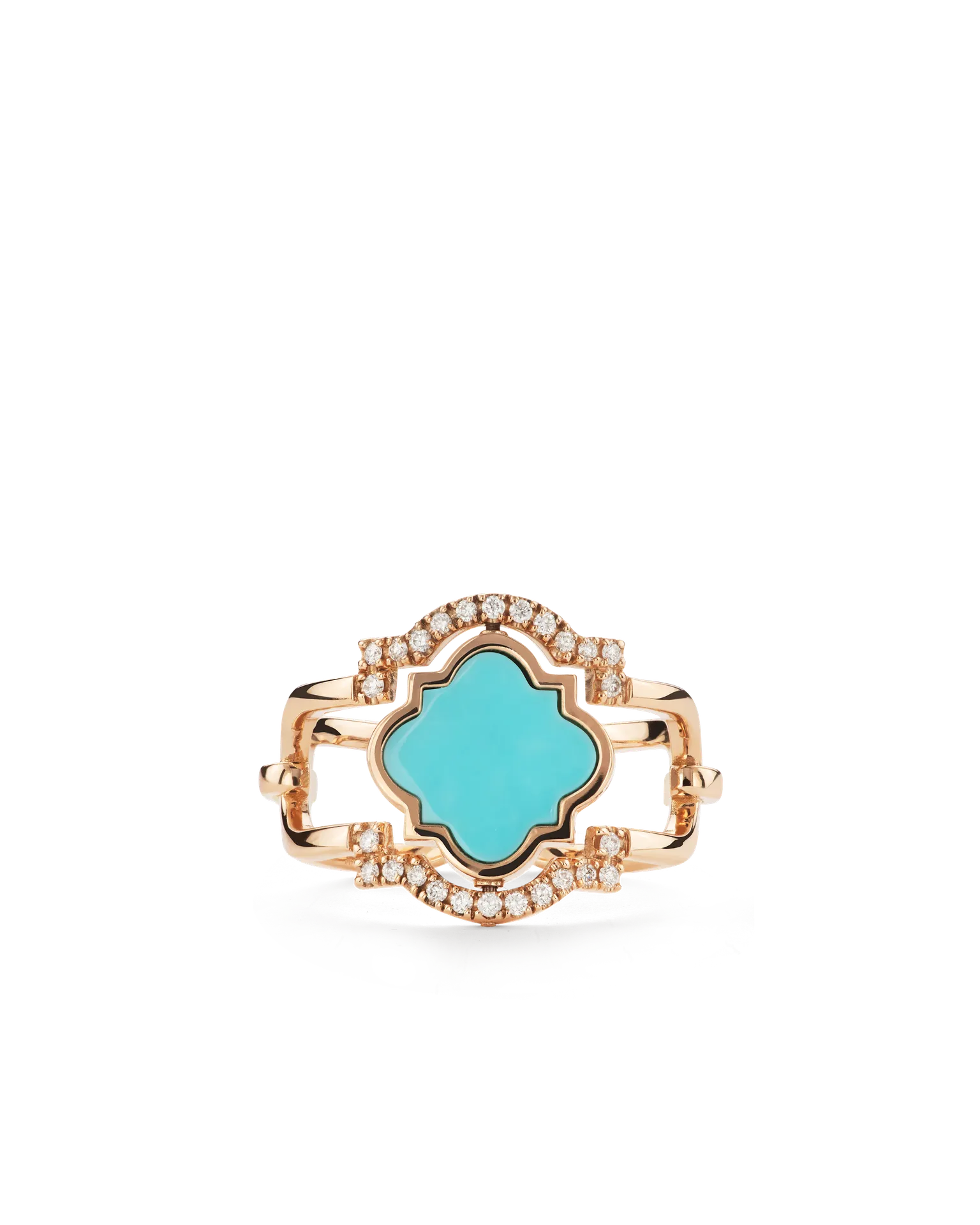 Anello double face poesie oro rosa turchese e diamanti | ELENÈRE – vista 7