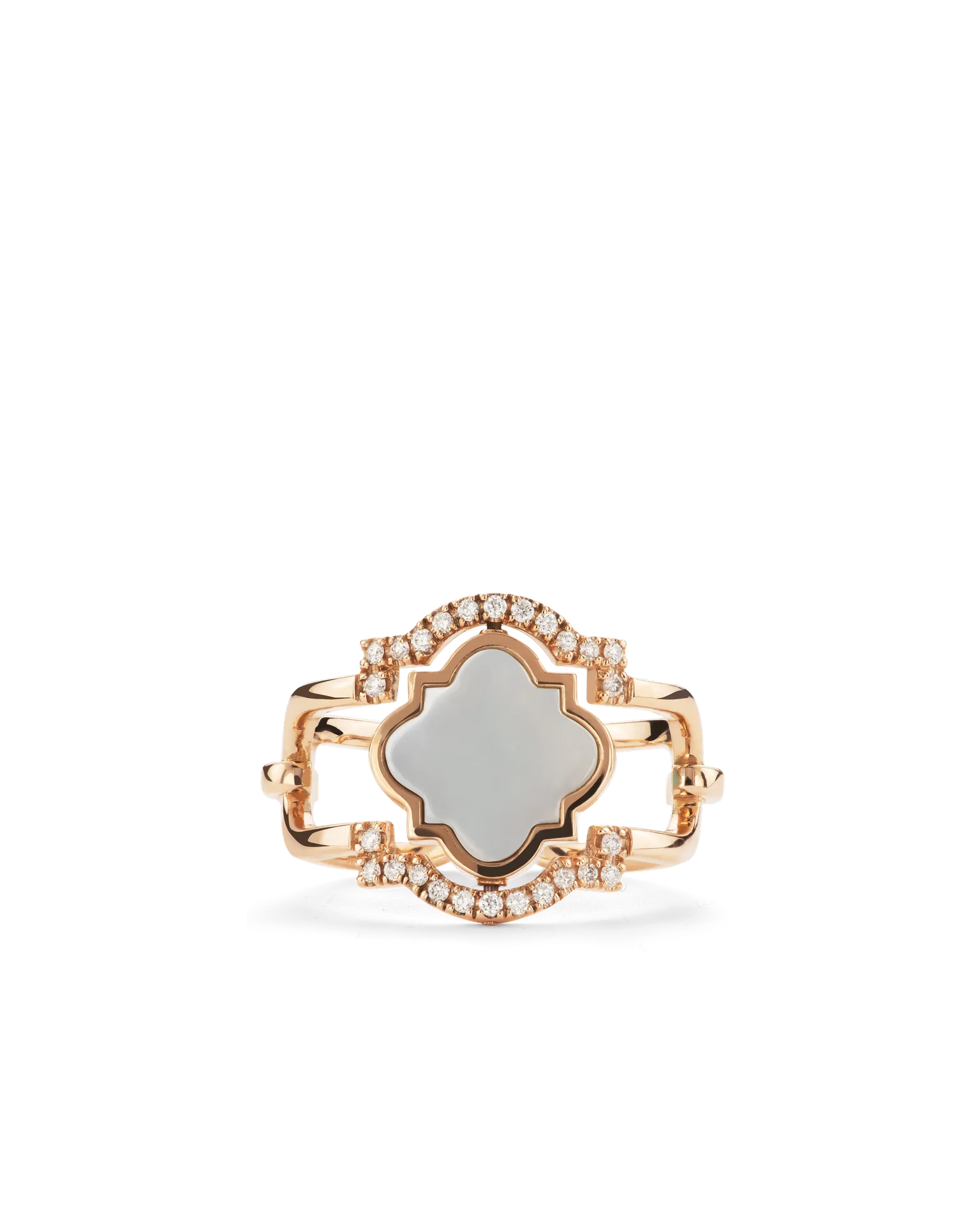 Anello double face poesie oro rosa madreperla e diamanti | ELENÈRE – vista 7