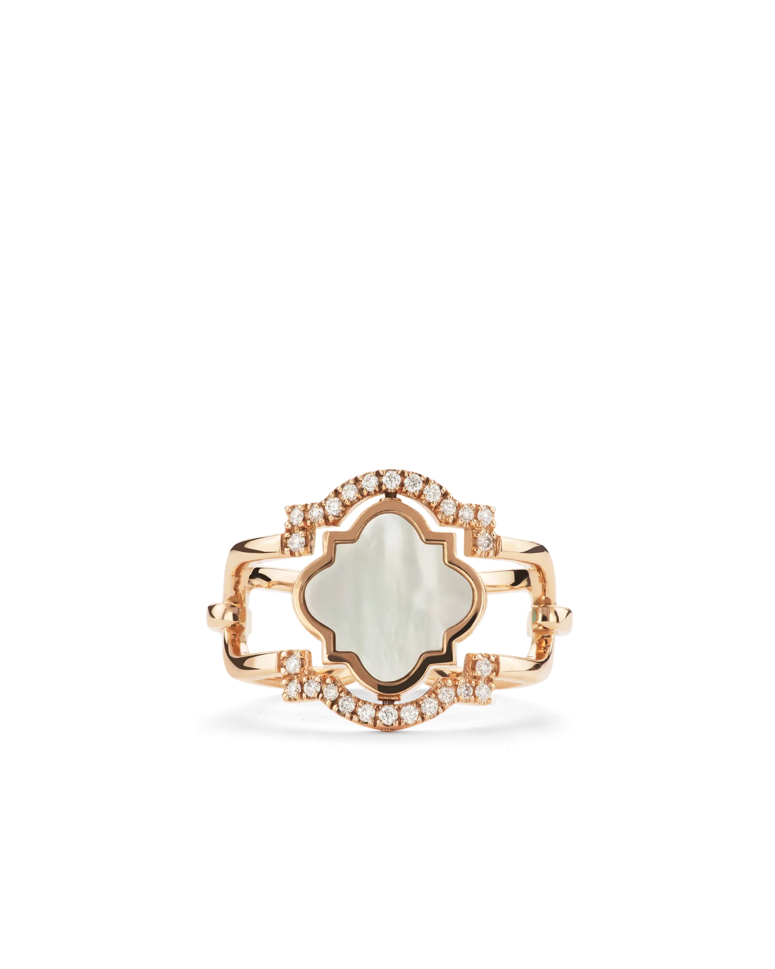 Anello double face poesie oro rosa madreperla e diamanti | ELENÈRE – vista 8